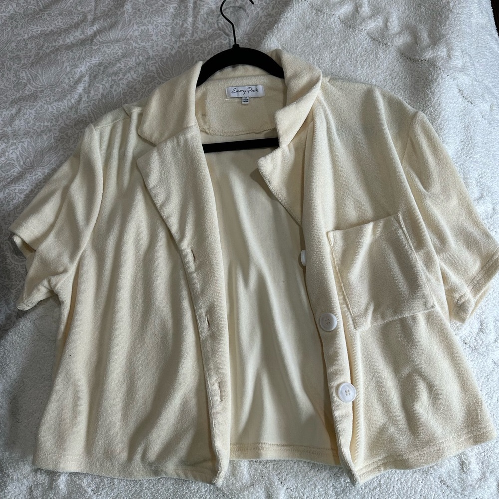 Terry Cloth Button Up Shirt